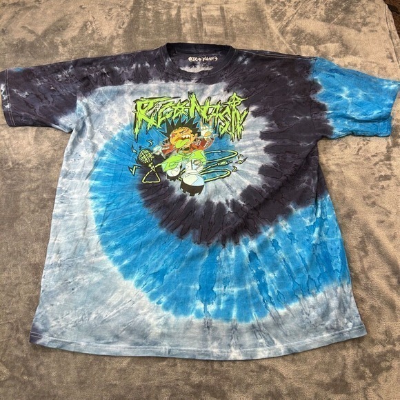 Rico Nasty Shirt Mens XXL Blue Green 2X Short Sleeve Tie Dye Graphic‎ Tee Casual - Picture 1 of 8